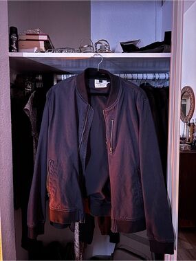 Topman Unisex Dark Blue Bomber Jacket